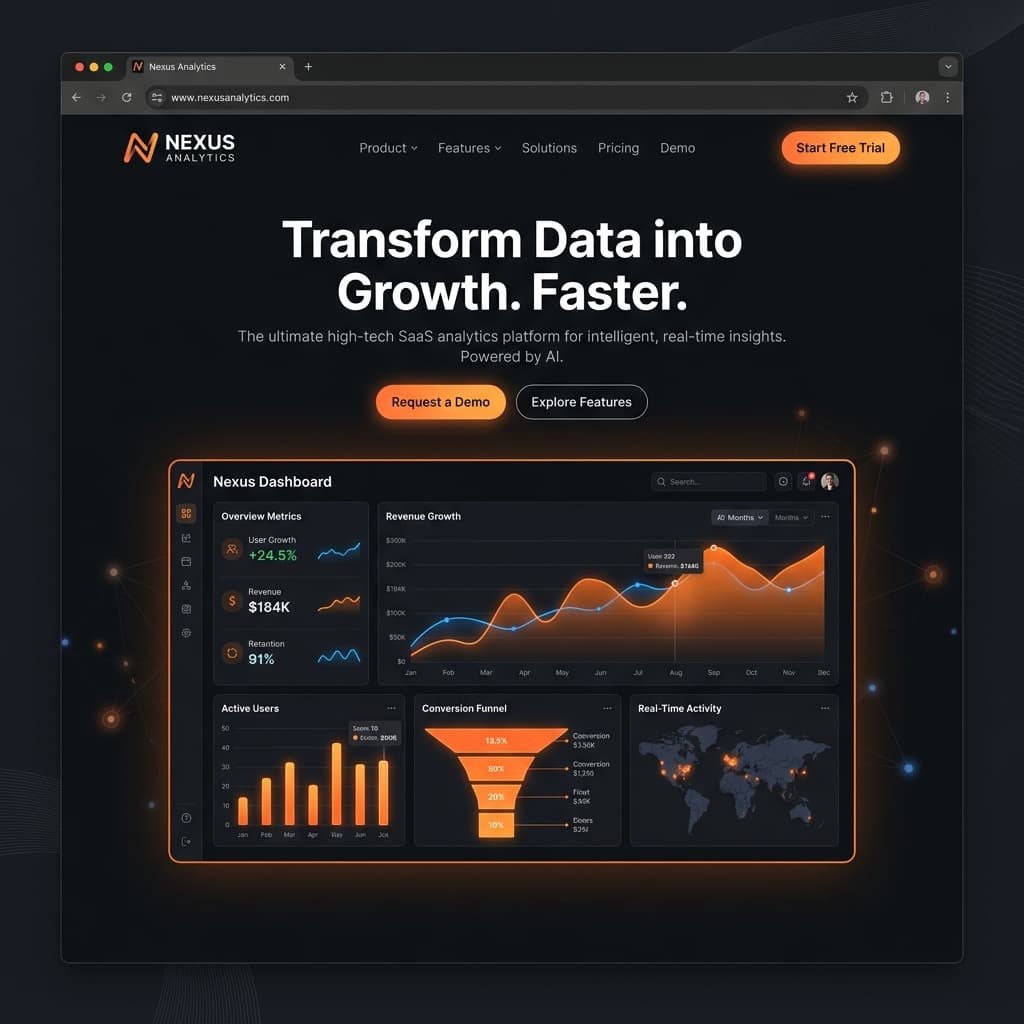 SaaS Platform Web Design Mockup